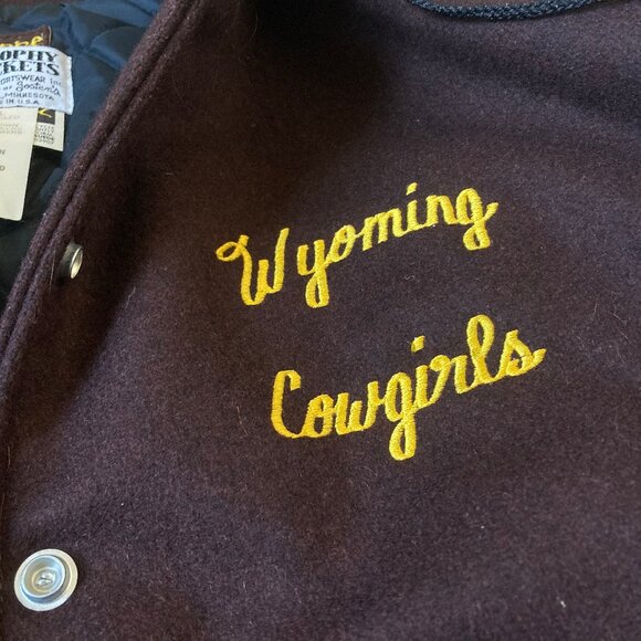 Vintage Wyoming Cowgirls Letter Jacket - Picture 5 of 11